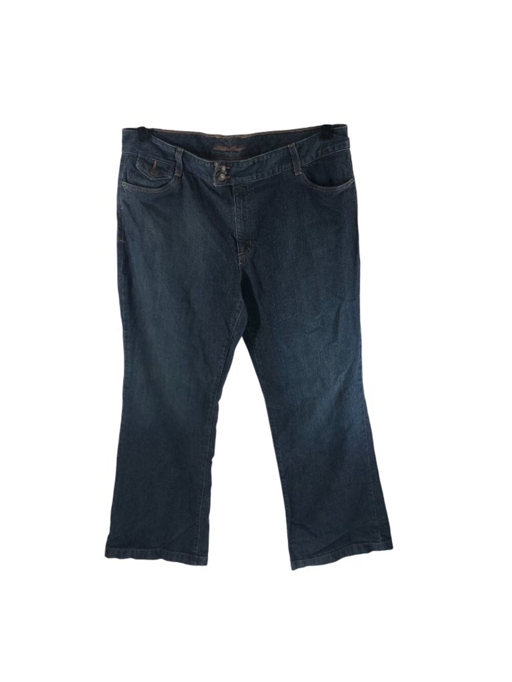 Eddie Bauer Womens Jeans Boot Cut Size 18 Dark Wash Cotton Blend Stretch Comfort